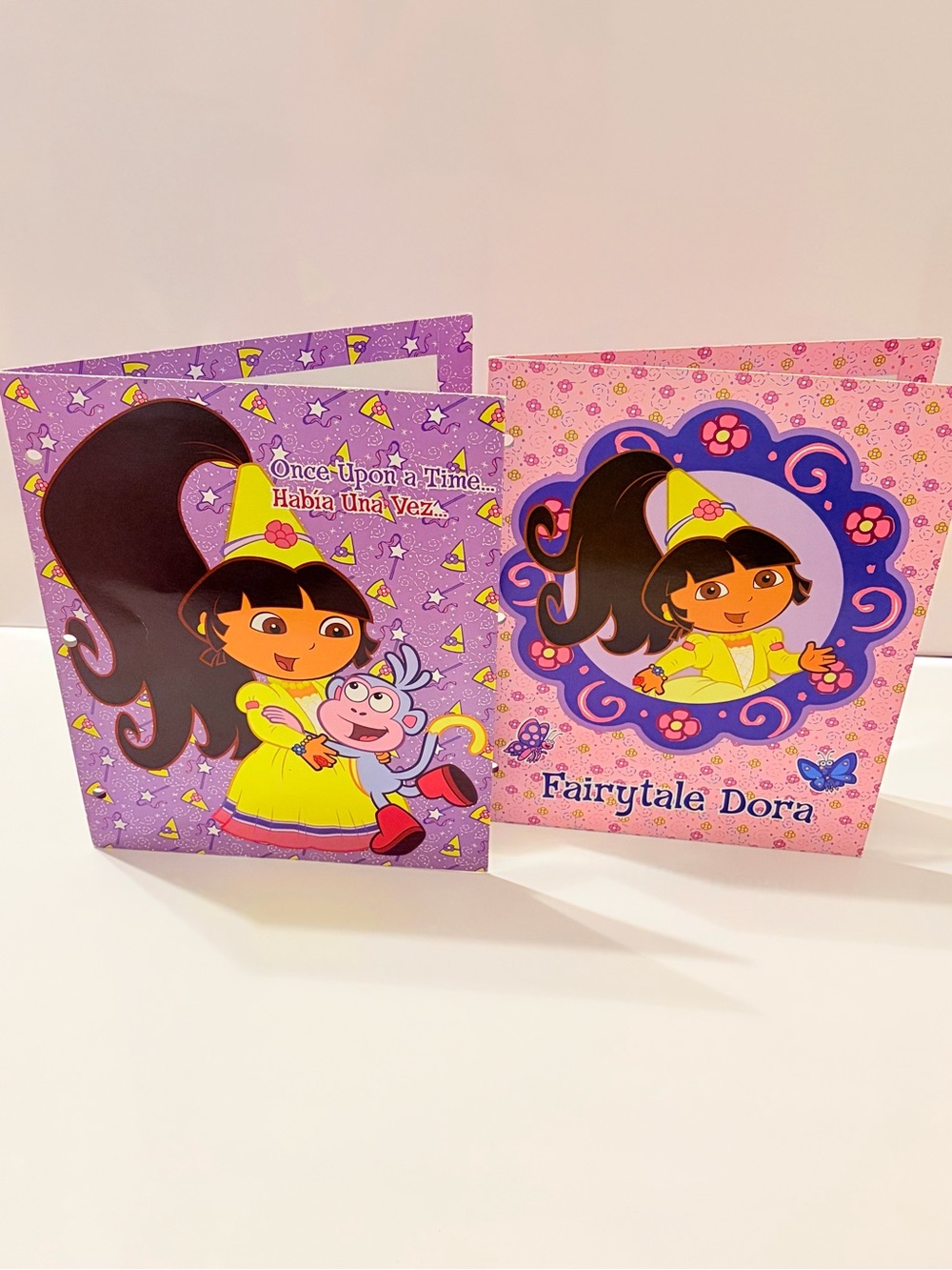 2004 Dora the Explorer School Folder Pink Purple School Supplies Y2K